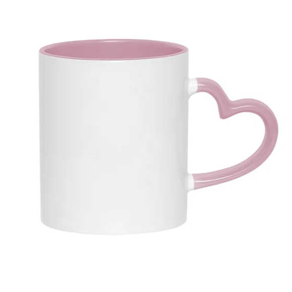 CANECA SUBLIMATICA CER INT CORACAO ROSA 325ML