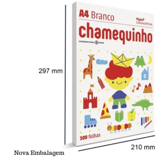 PAPEL CHAMEQUINHO BRANCO 75G 100 FOLHAS