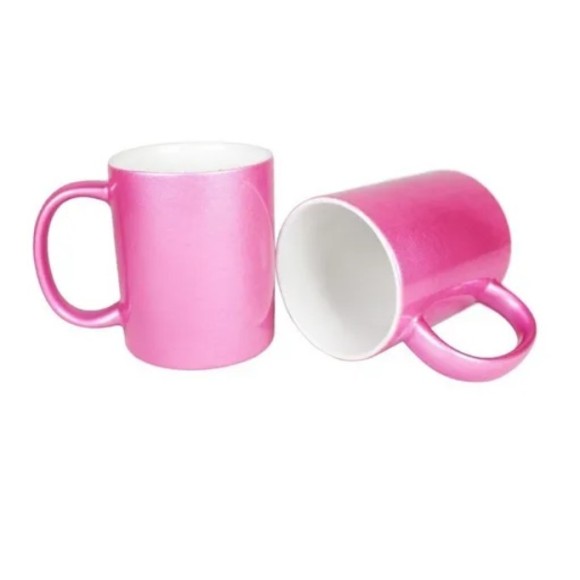 CANECA SUBLIMATICA PEROLADA ROSA CHICLETE 325ML